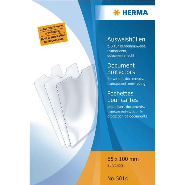 HERMA Ausweishüllen 65 x 100 mm, für Rentnerausweis alt aus Polypropylen - 25 Stück (5014)-0