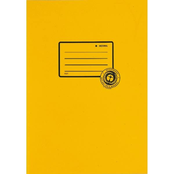 HERMA Heftschoner Recycling, DIN A5, aus Papier, gelb mit Beschriftungsetikett, 100 % Altpapier - 10 Stück (5511)-0