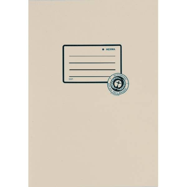 HERMA Heftschoner Recycling, DIN A5, aus Papier, hellgrau mit Beschriftungsetikett, 100 % Altpapier - 25 Stück (5518)