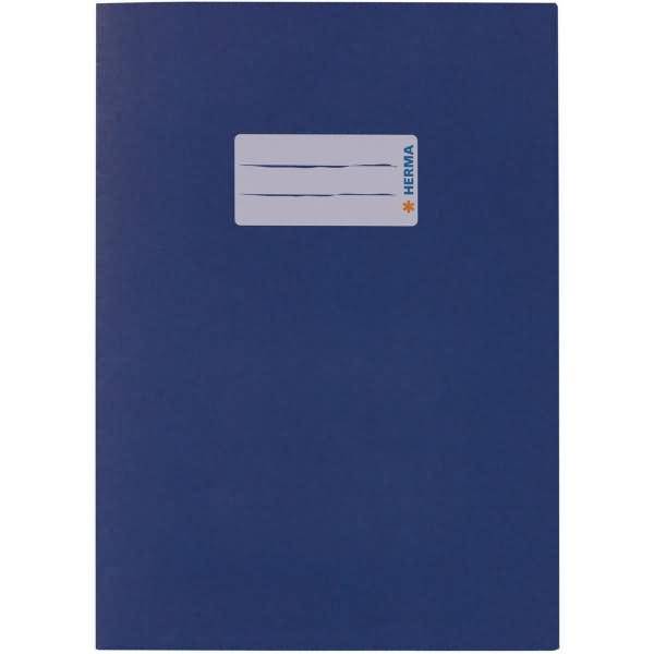 HERMA Heftschoner Recycling, DIN A5, aus Papier, dunkelblau mit Beschriftungsetikett, 100 % Altpapier - 25 Stück (5503)-0