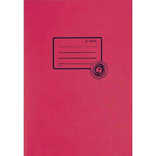 HERMA Heftschoner Recycling, DIN A5, aus Papier, dunkelrot mit Beschriftungsetikett, 100 % Altpapier - 25 Stück (5502)-0