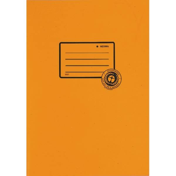HERMA Heftschoner Recycling, DIN A5, aus Papier, orange mit Beschriftungsetikett, 100 % Altpapier - 25 Stück (5504)-0
