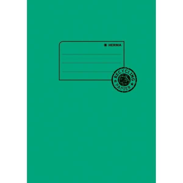 HERMA Heftschoner Recycling, DIN A5, aus Papier, dunkelgrün mit Beschriftungsetikett, 100 % Altpapier - 25 Stück (5505)