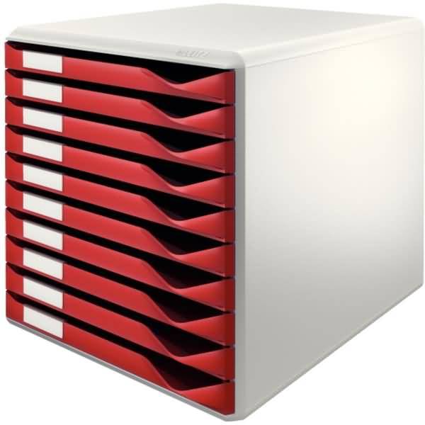 Leitz 52810028 scatola per la conservazione di documenti Polistirolo Bordeaux, Grigio