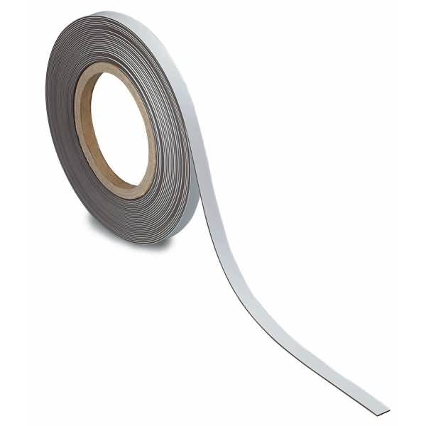 MAUL Magnetband, 10 mm x 10 m, Dicke: 1 mm, weiß beschriftbares Kennzeichnungsband, Non-Permanent-Marker - 1 Stück (6524