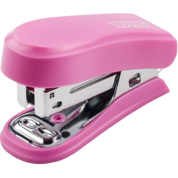 Novus Mini Cucitrice compatta - Fine fino a 12 follie - Ferma chiusa e aperta - Include base da 320 punti - Rosa