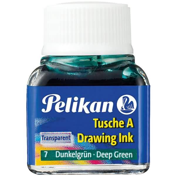 INCHIOSTRO DI CHINA 523 VERDE SCURO 7 10ML PELIKAN (Conf.10)-0
