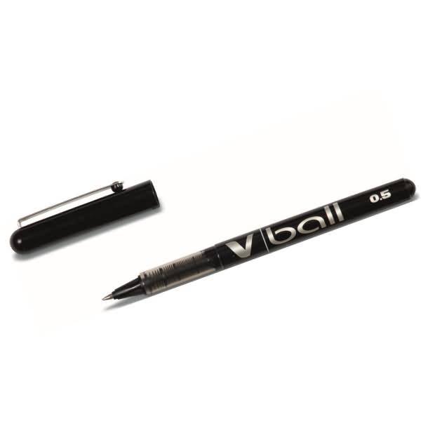 Penna Pilota punta liquida V Ball 05 Roller - Punta spessa 0,5 mm - Corsa 0,3 mm - Colore Nero-0