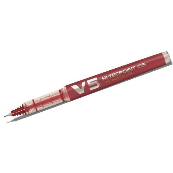 Penna Roller V5 Refillable Pilot - 0,5 mm - 040327 (Rosso)-0
