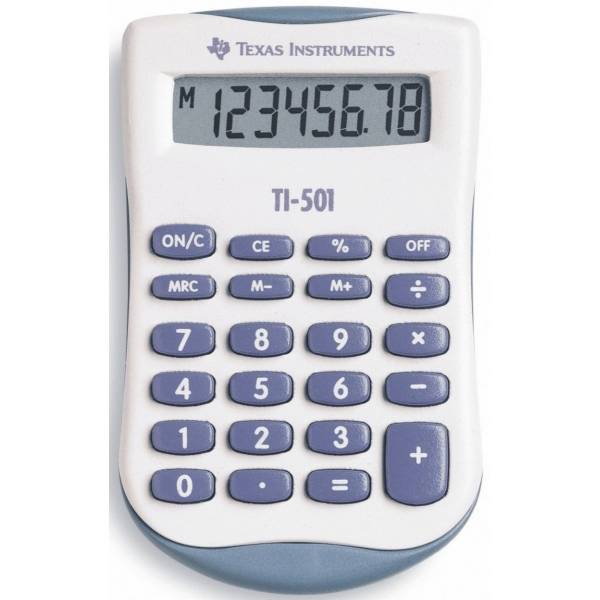 Texas Instruments TI-501 Taschenrechner Tasche Einfacher Taschenrechner Blau - Weiß (TI501)-0