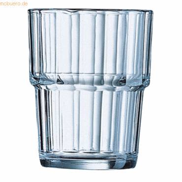 Esmeyer Saftglas "Norvege", 0,25 Liter, stapelbar aus gehärtetem Glas, besonders standfest, Höhe: 94 mm - 6 Stück (410-3-0