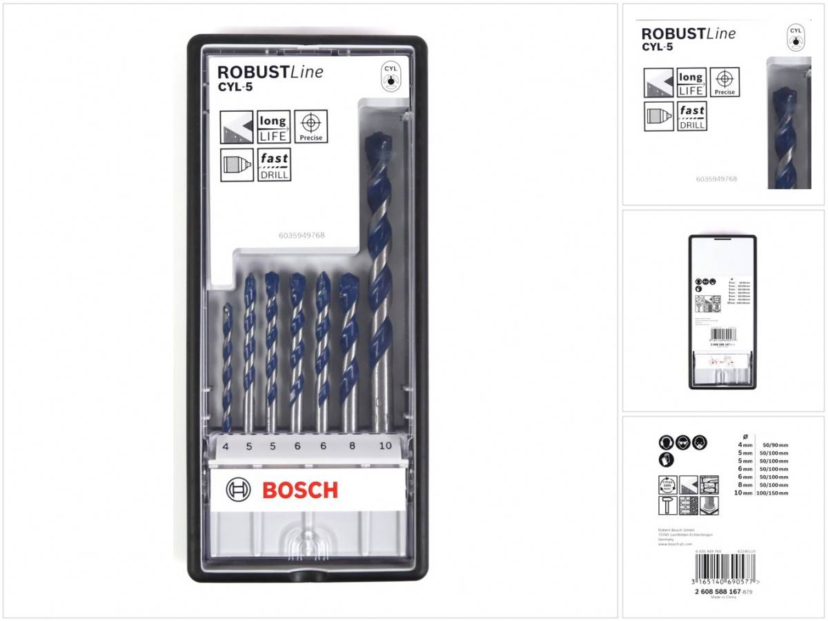 Bosch CYL-5 - Diamant-Bohrersatz - für Beton - 7 Stücke - 5 mm, 6 mm, 8 mm, 10 mm, 4 mm - Länge: 100 mm, 90 mm, 150 mm-0