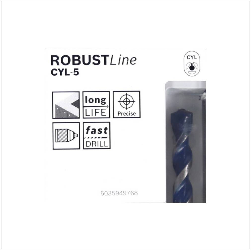 Bosch CYL-5 - Diamant-Bohrersatz - für Beton - 7 Stücke - 5 mm, 6 mm, 8 mm, 10 mm, 4 mm - Länge: 100 mm, 90 mm, 150 mm-1