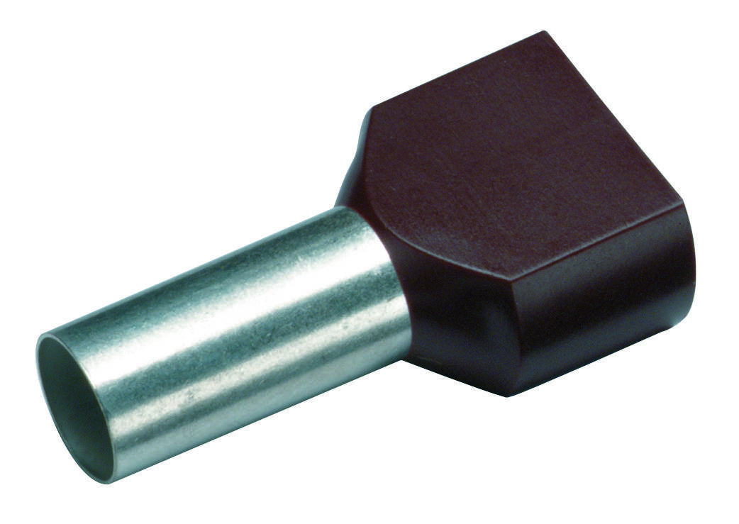 Cimco 18 2422 Capocorda doppio 10 mm² Parzialmente isolato Marrone 100 pz.