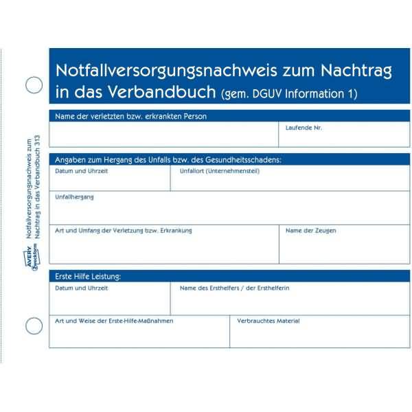 AVERY Zweckform modulo per quaderno di primo soccorso 313 DIN A6 orizzontale 1x 50 pagine-1