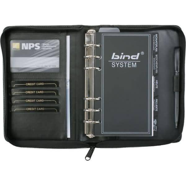 agenda per appuntamenti bind. Agenda per appuntamenti bind A6 in pelle nera-0