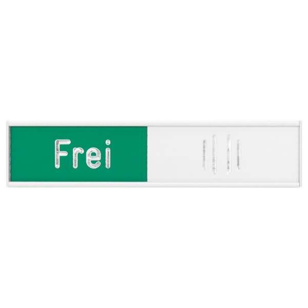 FRANKEN Hinweisschild "Frei-Besetzt" (B)102 x (H)27,4 mm manuelle Besetztanzeige Deutsch, aus Aluminium - 1 Stück (BS011-1