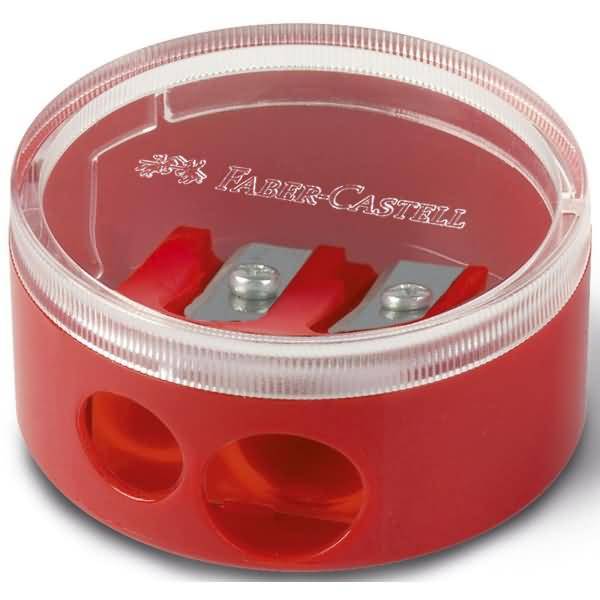 Affilatore doppio FABER-CASTELL nero, blu o rosso-0