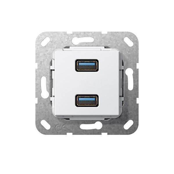 GIRA 568403. Buchsen-Typ: 2x USB. Produktfarbe: Weiß (568403)-0