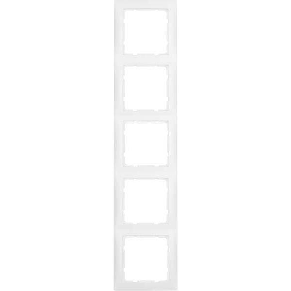 Berker - 10159909 - Frame 5gang, S.1, p. white, opaco, plastic