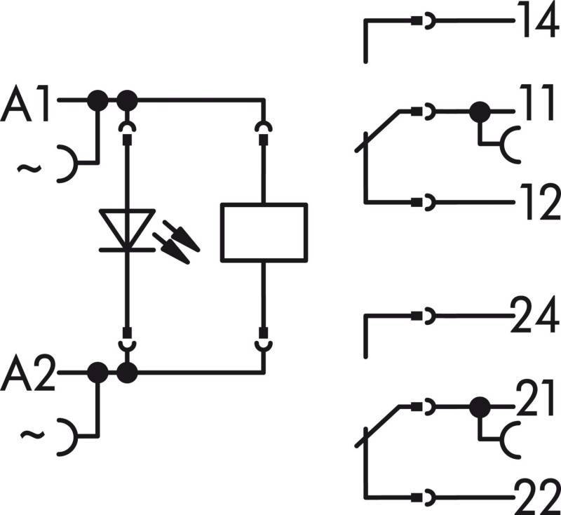 Modulo relè 230v ac 8a con 2 contatti di scambio-1