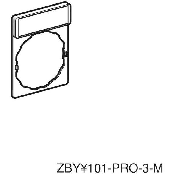 Harmony, 22mm Push Button, legend holder 30 x 40 mm, with legend 8 x 27 mm, marked OFF ON-0
