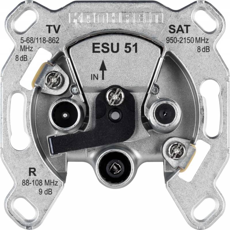 KATHREIN ESU 51 - Antennensteckdose - F (male), IEC (female), IEC (male) - einfach - 1 satellite socket, 1 TV socket, 1-0