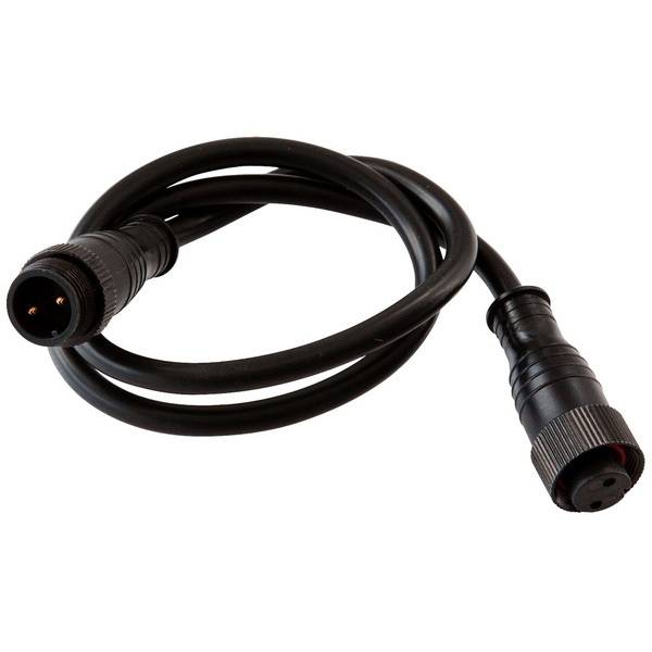 Cavo nero con due connettori rotondi alle estremità, adatto per connessioni elettriche in dispositivi tecnici.
