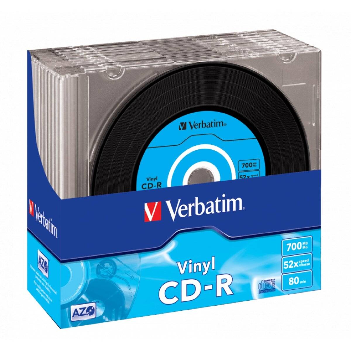 Verbatim CD-R 700MB 52x – confezione da 10 Slimcase – ordinati per colore ed etichettabili-0