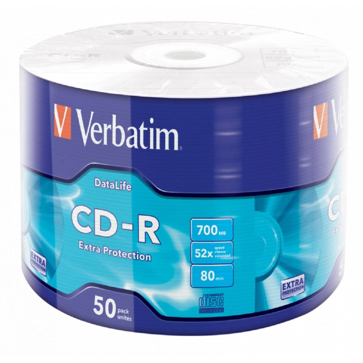 Verbatim CD-R 700MB 52x Extra Protection - 50 supporti per un backup affidabile dei dati-0