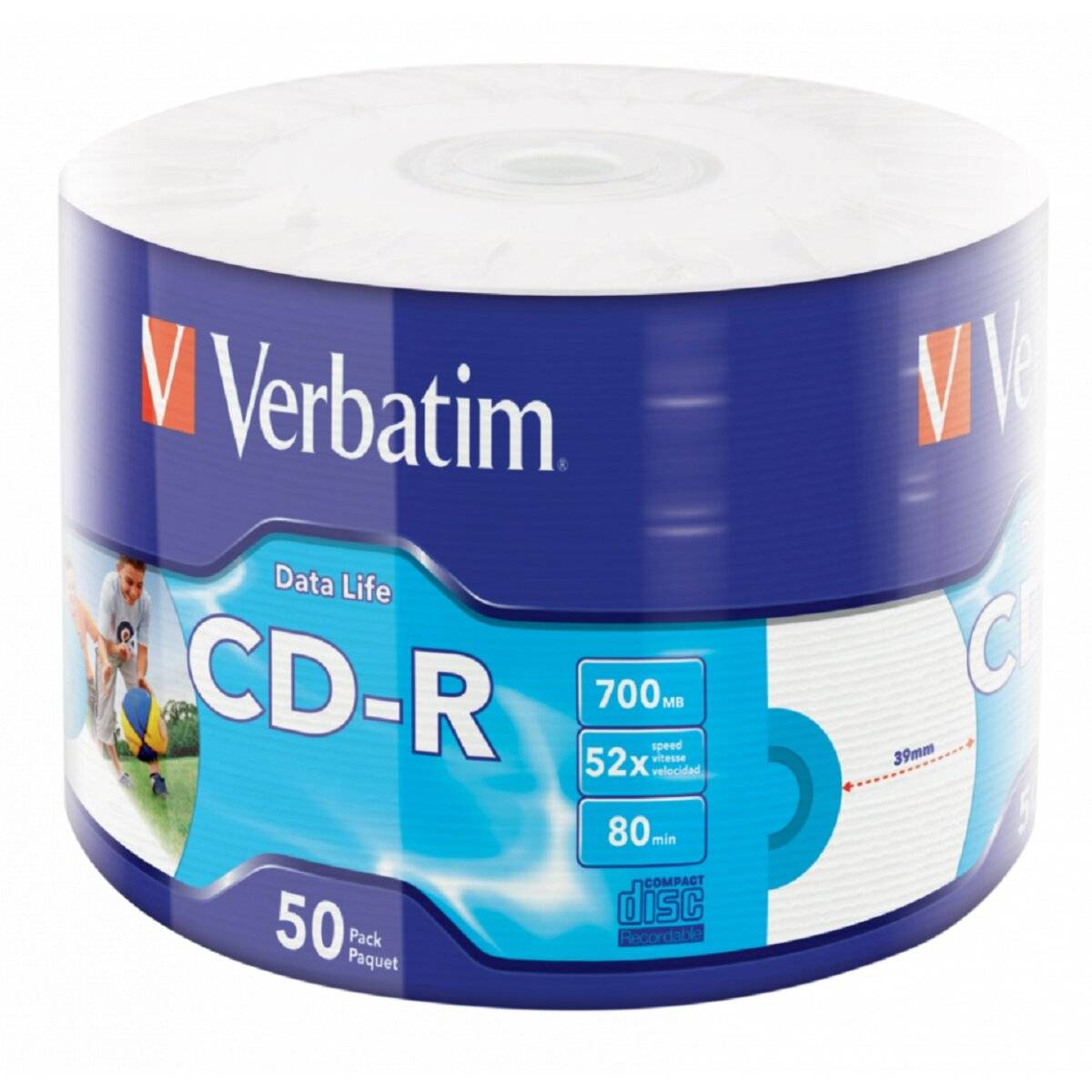 Verbatim CD-R 700MB 52x stampabile a getto d'inchiostro - Confezione da 50 fogli per stampa individuale-0