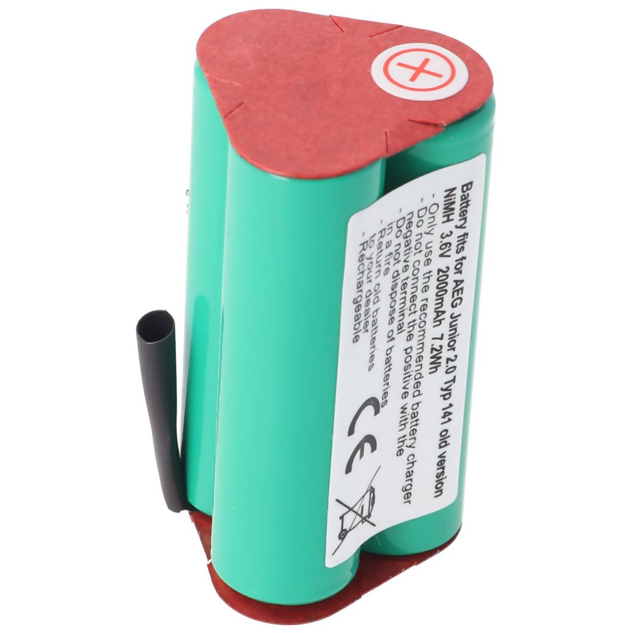 Batteria adatta per aspirapolvere AEG Junior 2.0 Tipo 141 vecchia versione, 3,6 Volt, dimensioni circa 50x28x28mm-1