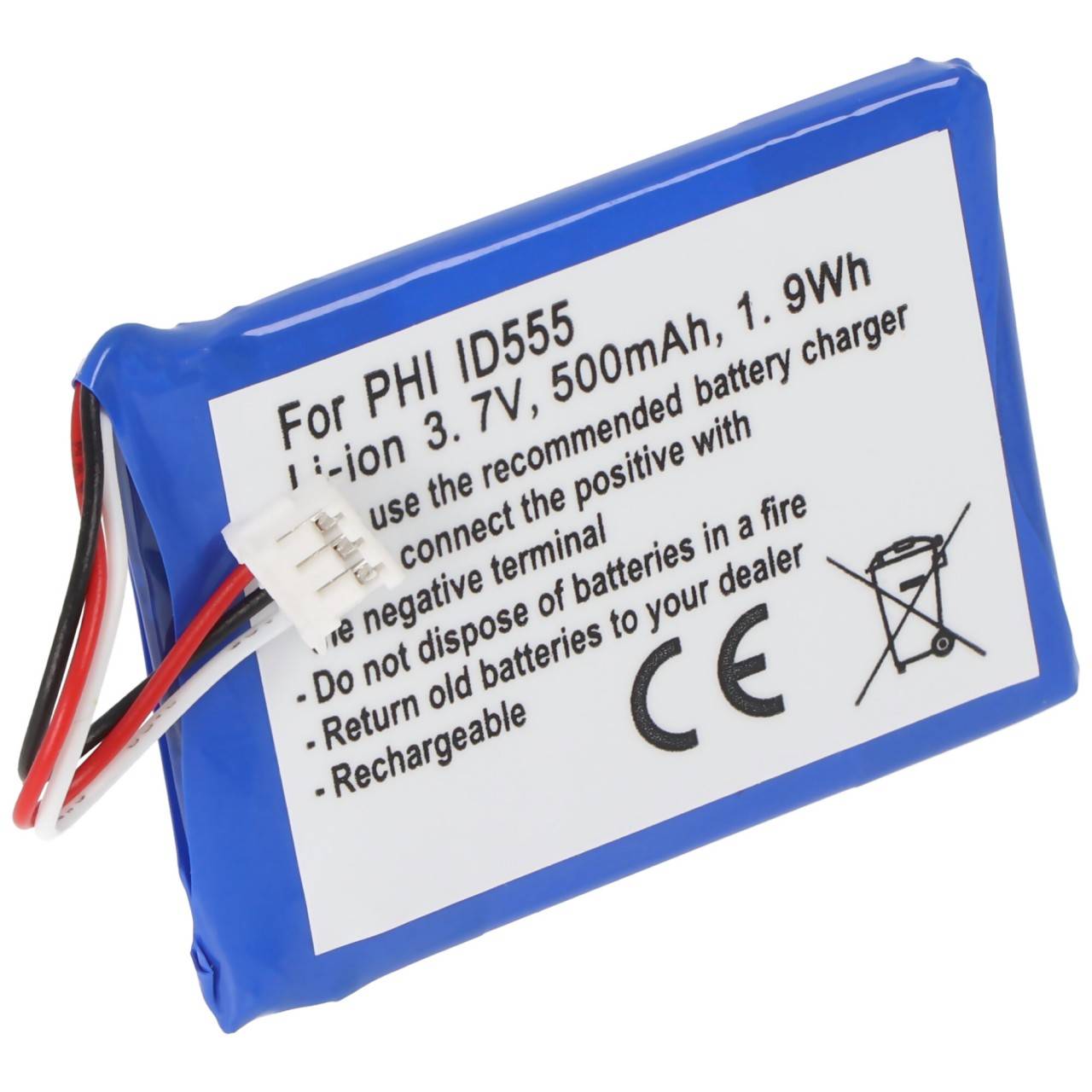 AccuCell batteria adatta per la batteria PHILIPS ID555, ID5551B/38, ID5552B/38-0