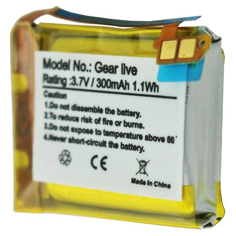 Batteria adatta per Samsung Gear Live, SM-R382, Samsung EB-BR382FBE, batteria ai polimeri di litio 3,7 Volt 300 mAh-0