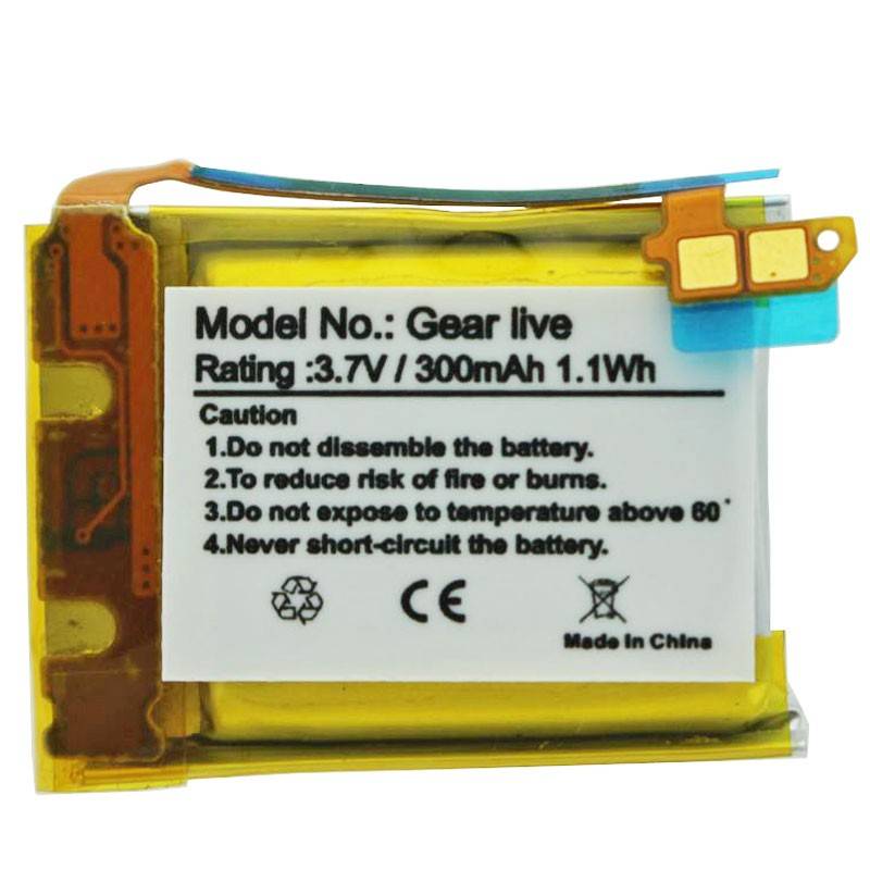 Batteria adatta per Samsung Gear Live, SM-R382, Samsung EB-BR382FBE, batteria ai polimeri di litio 3,7 Volt 300 mAh-1