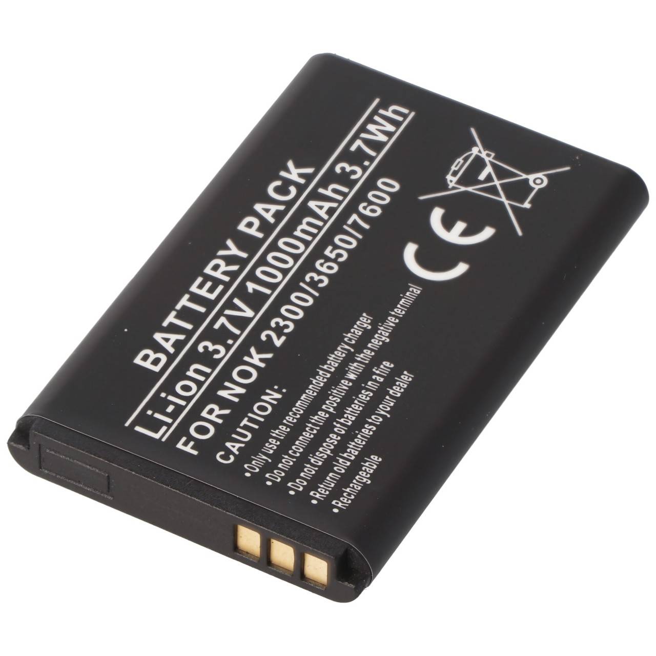 Batteria adatta per Nokia 2300, 3650, 7600, agli ioni di litio, 3,7 V, 1000 mAh, 3,7 Wh