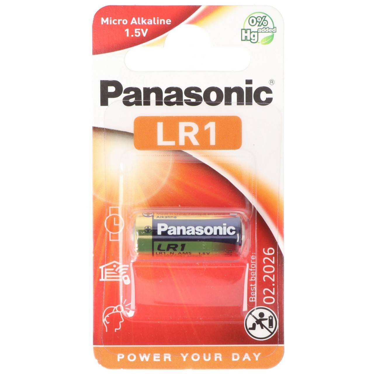 Panasonic PowerMax3 LR1, Lady Taglia N, GP910A, E90, 1,5 Volt max 900 mAh