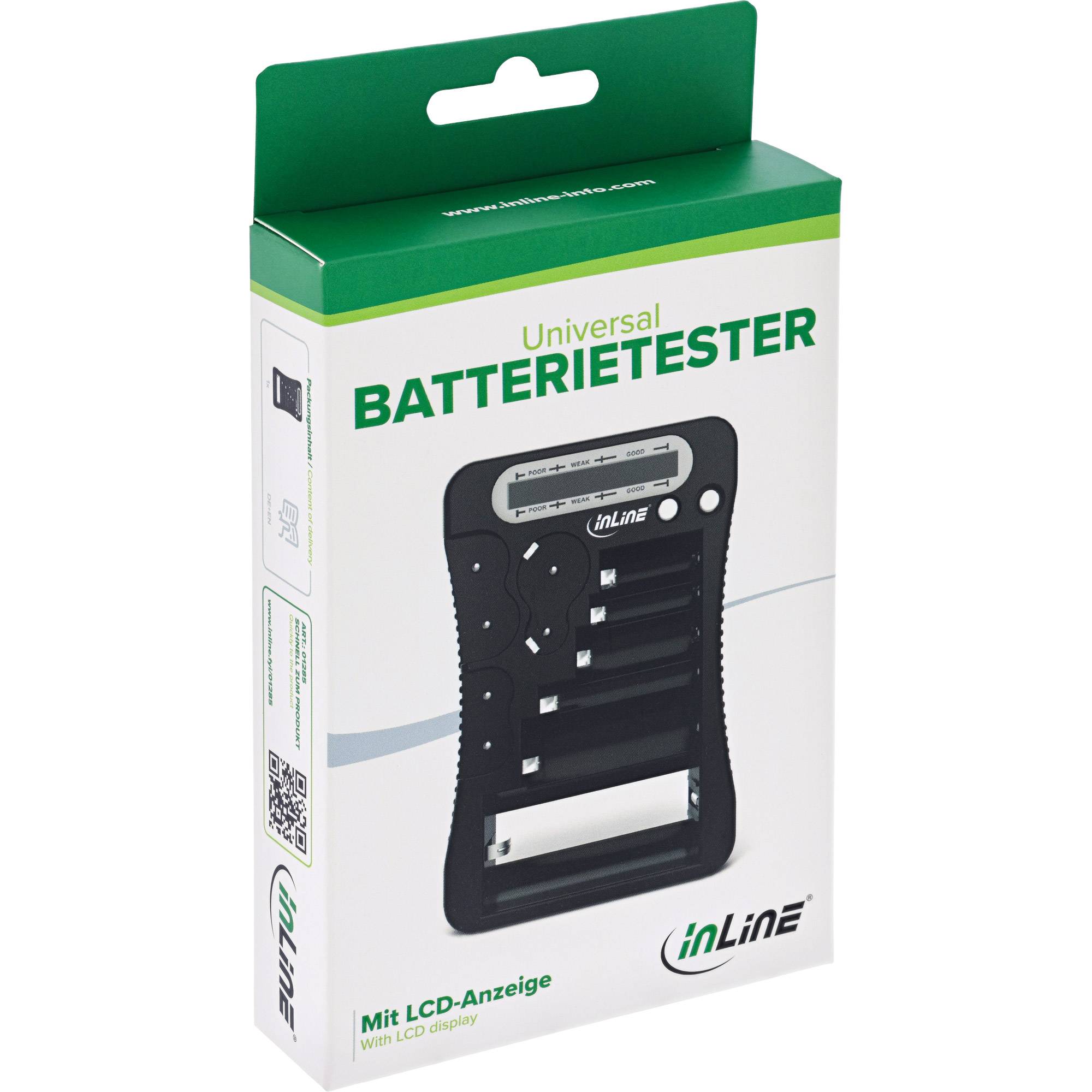 Tester Universale per batterie standard, bottone, 9V, con display LCD-3