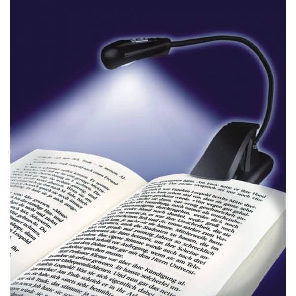 Lampada da lettura a LED mobile con batterie, nera-1