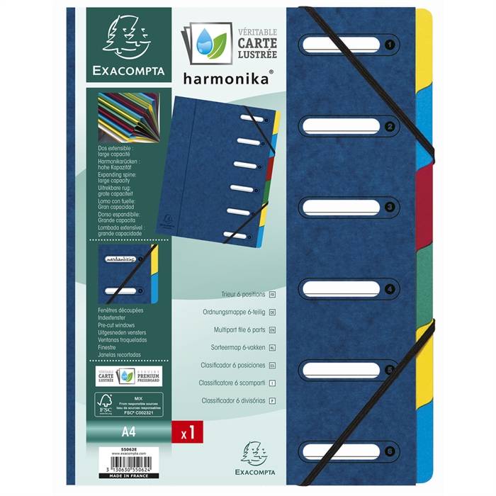 Exacompta 55062E intercalare Cartella per file convenzionale Cartone Blu-2