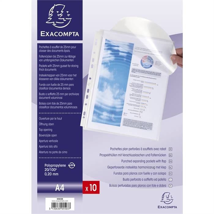 Exacompta 5503E foglio di protezione 210 x 297 mm (A4) Polipropilene (PP) 10 pz-3