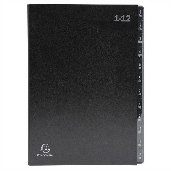 Classificatore numerico 1/12 Ordonator - 25x33 cm - nero - Exacompta