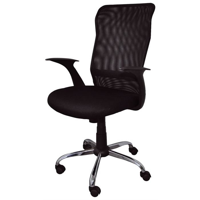 Seduta semi-direzionale nera a rete con braccioli Office Products Rhodes 23023321-05-0