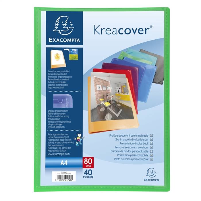Portalistino Personalizzabile Kreacover Exacompta - 21x29,7 cm - 40 Buste - 5740E (Assortiti)-3