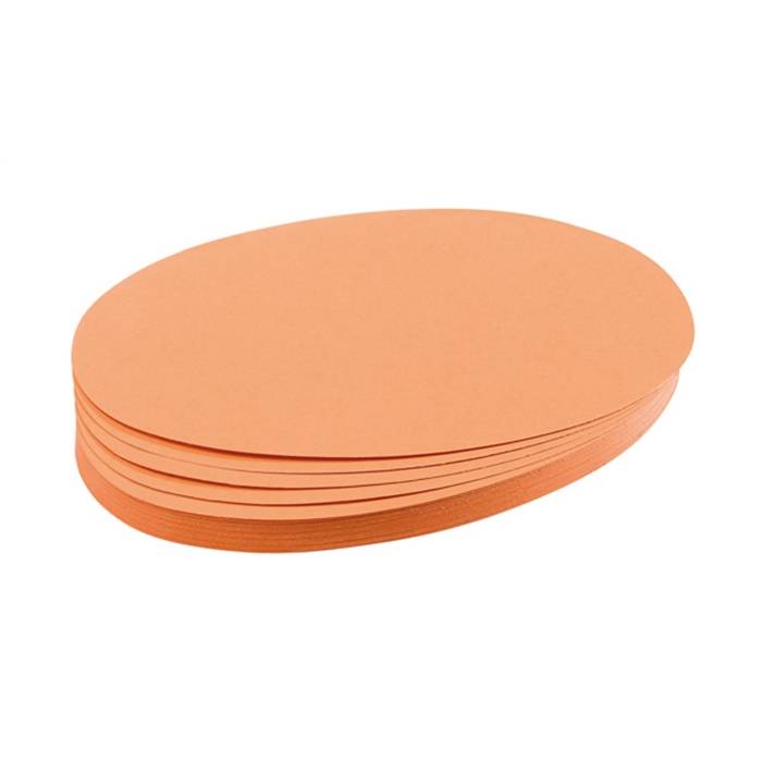 FRANKEN Moderationskarte, Oval, 190 x 110 mm, orange 100% Altpapier, 130 g/qm (UMZ 1119 05)-0