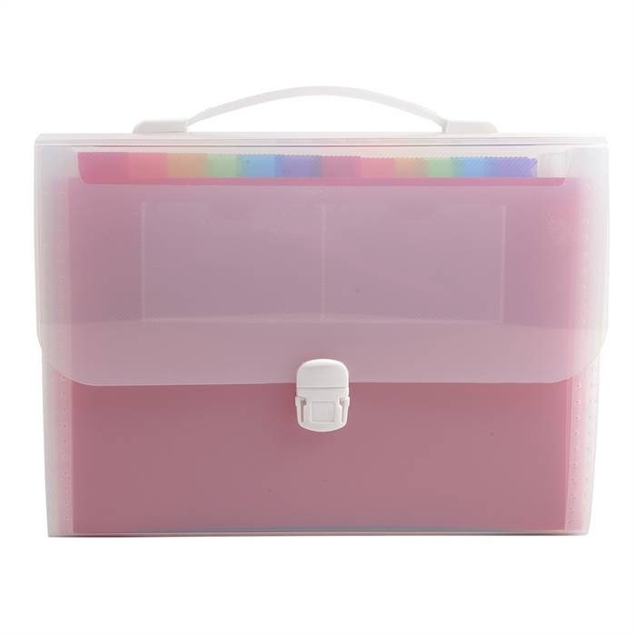 Classificatore valigetta con maniglia - cristallo - 33x29cm - 24 tasche - Exacompta-0