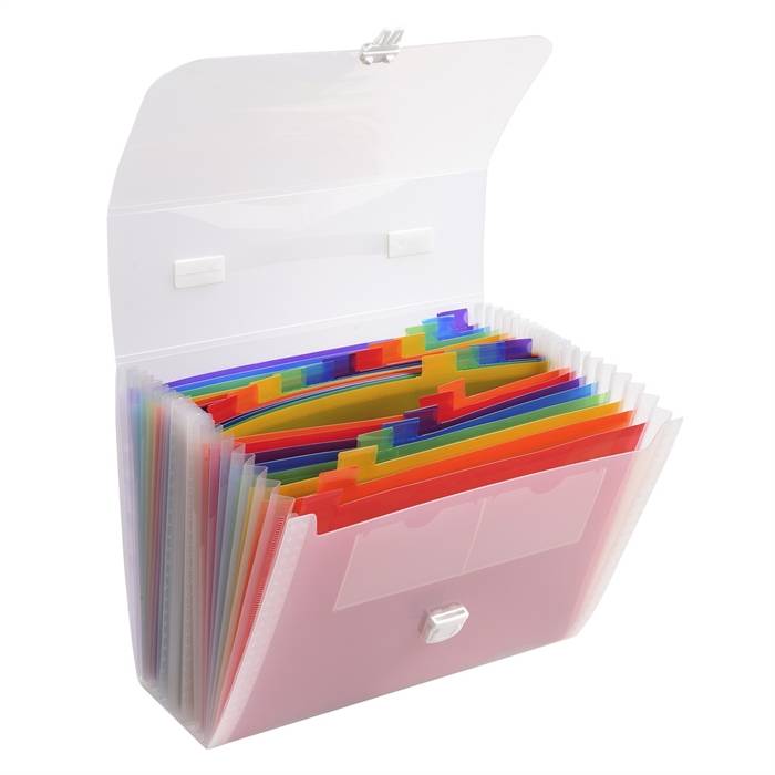 Classificatore valigetta con maniglia - cristallo - 33x29cm - 24 tasche - Exacompta-2