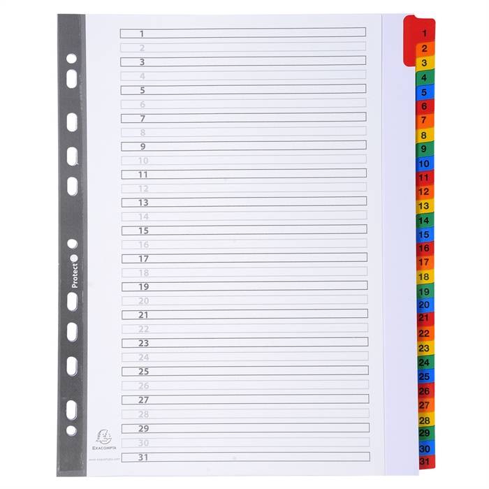 Separatore Numerico 1/31 Exacompta - A4 Maxi - 4131E (Bianco)-0