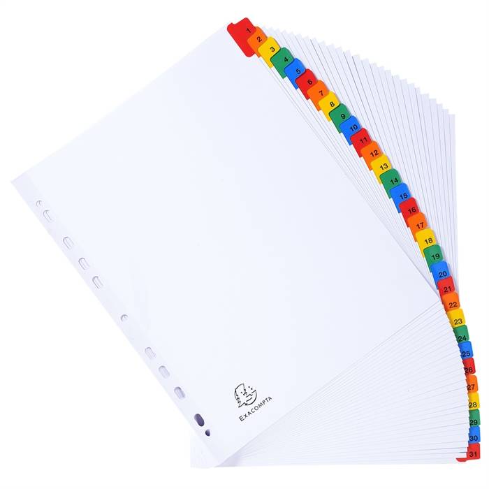 Separatore Numerico 1/31 Exacompta - A4 Maxi - 4131E (Bianco)-3