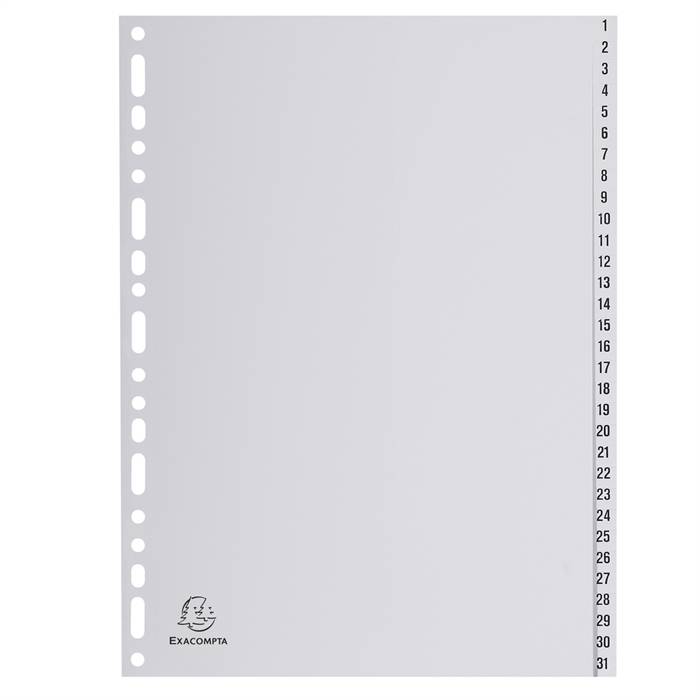 Registro Exacompta Registro A4 PP grigio 1-31 pezzi grigio-1